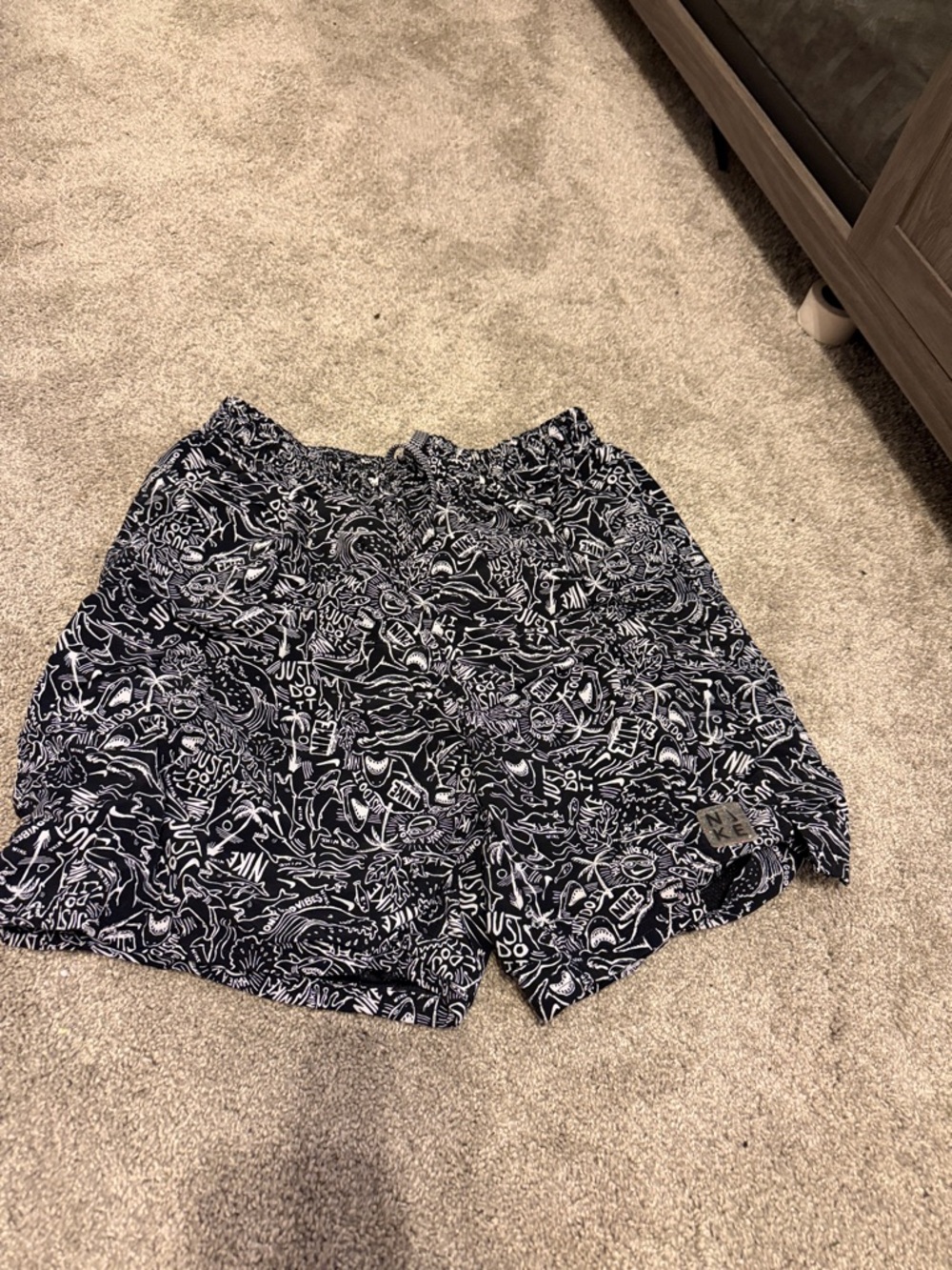 Nike Black and White Graphic Women's Shorts